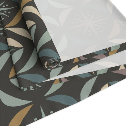 Mid Century Modern Elegant Gray Geometric Starburst Table Runner - Mid Century Modern Gal