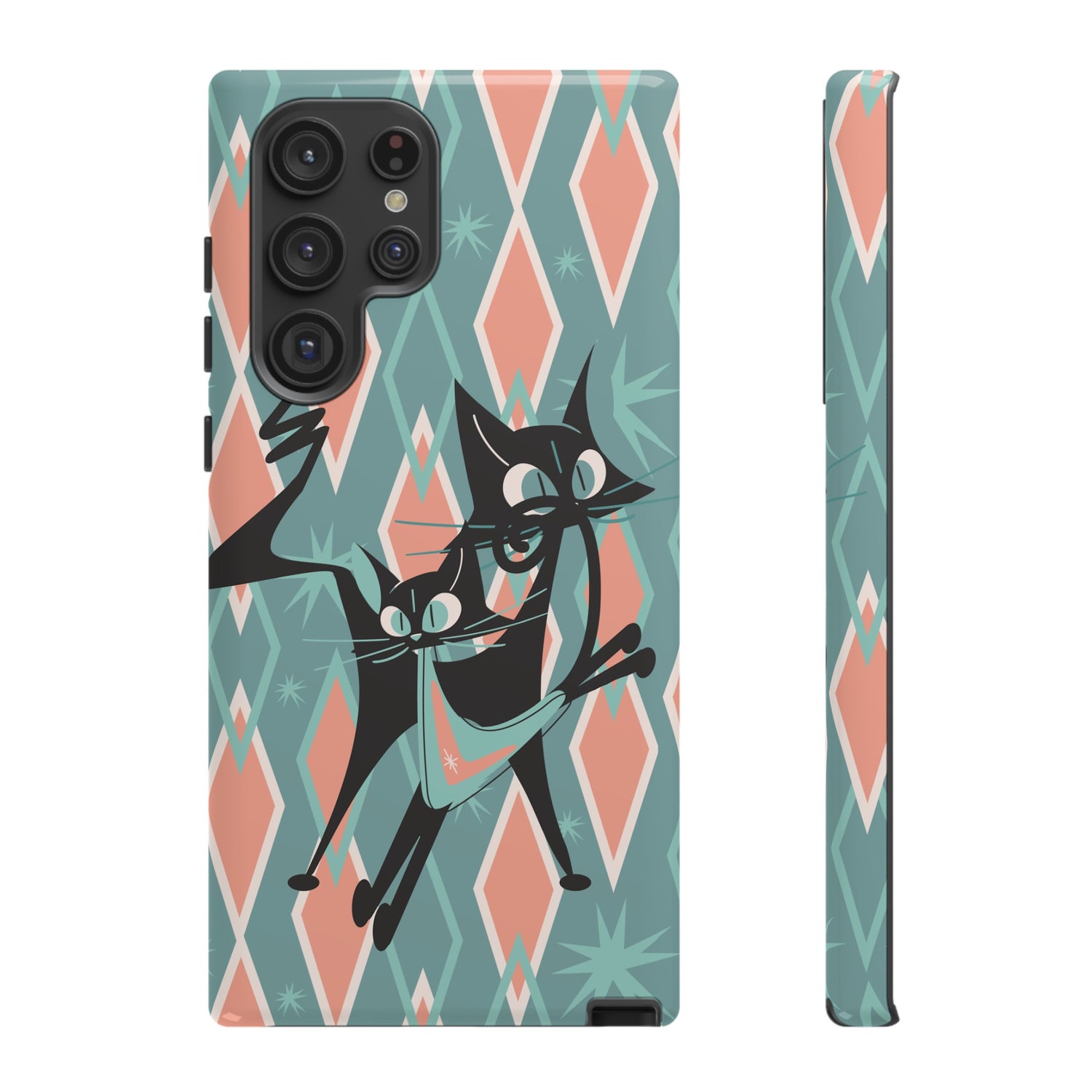 Mid Mod Atomic Cat Kitschy Retro Chic Samsung, Smart Phone Tough Cases