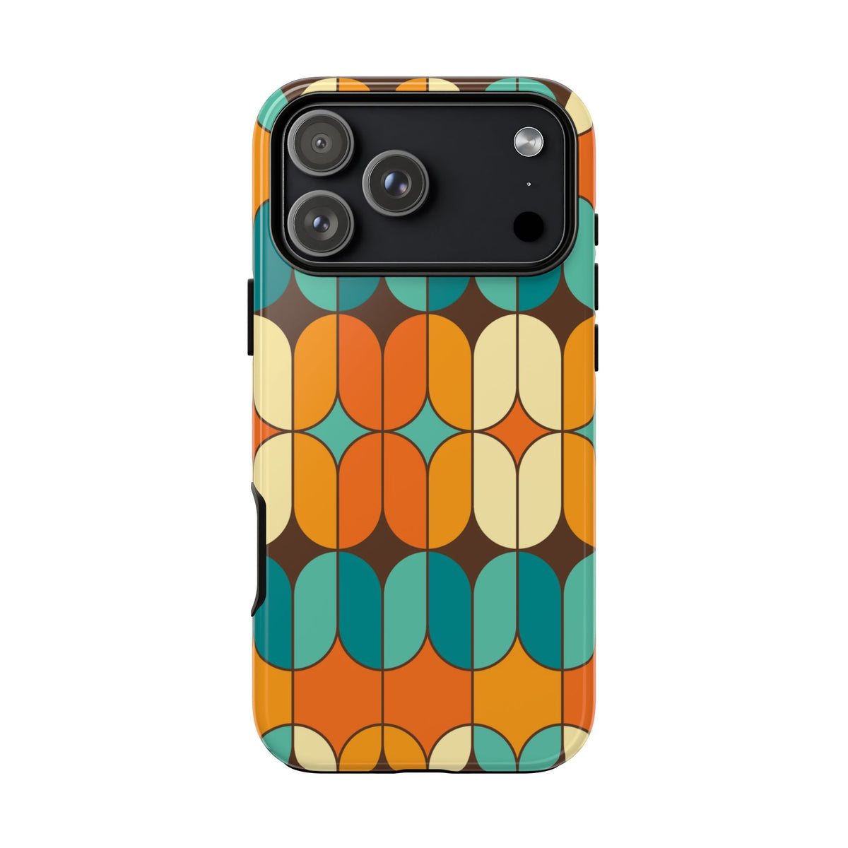 Mid Century Modern Orange, Teal Geometric Mod Designed Tough Phone Case