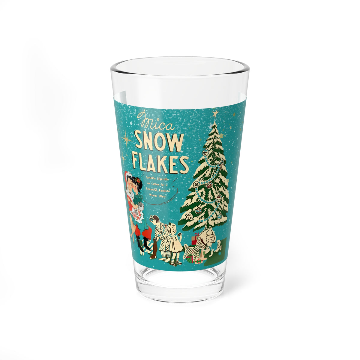 Mid Century Modern 50s Christmas Drinkware, Kitschy Mod Holiday MCM Cocktail Mocktail Barware For The Holiday Mica Snow Vintage Ad - Mid Century Modern Gal