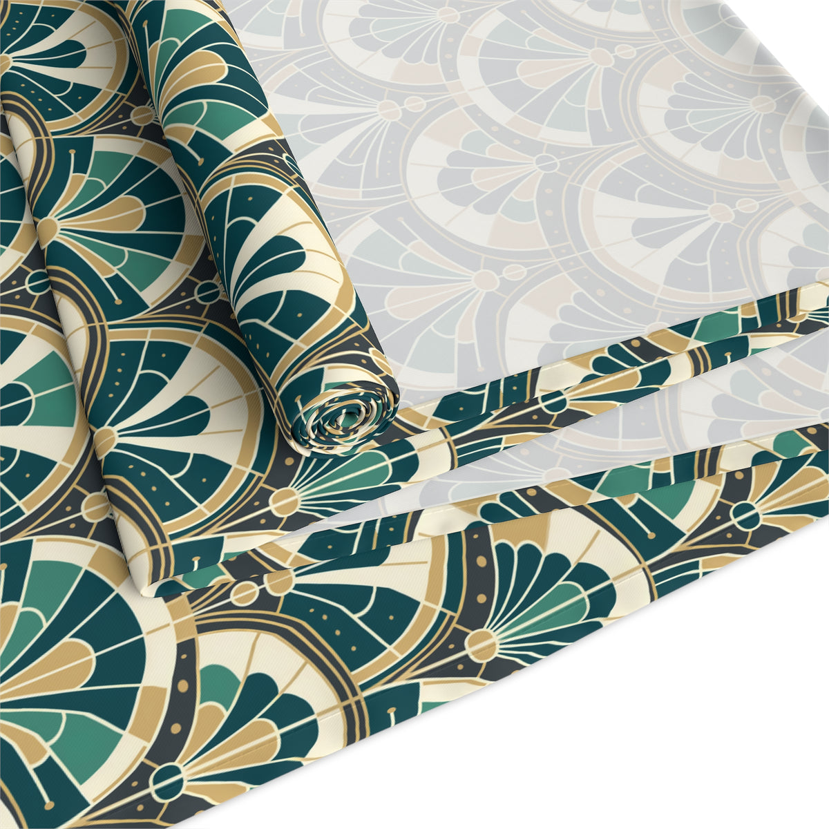 Art Deco Peacock Inspired Table Runner - Mid Century Modern Gal