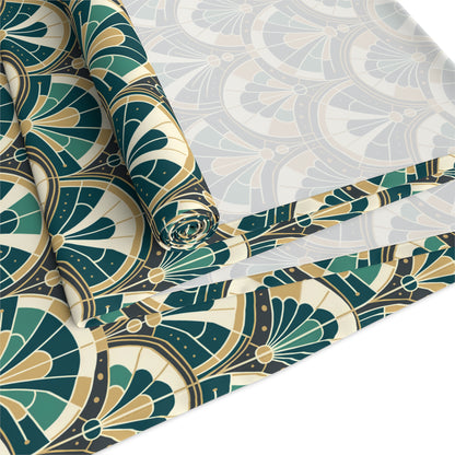 Art Deco Peacock Inspired Table Runner - Mid Century Modern Gal