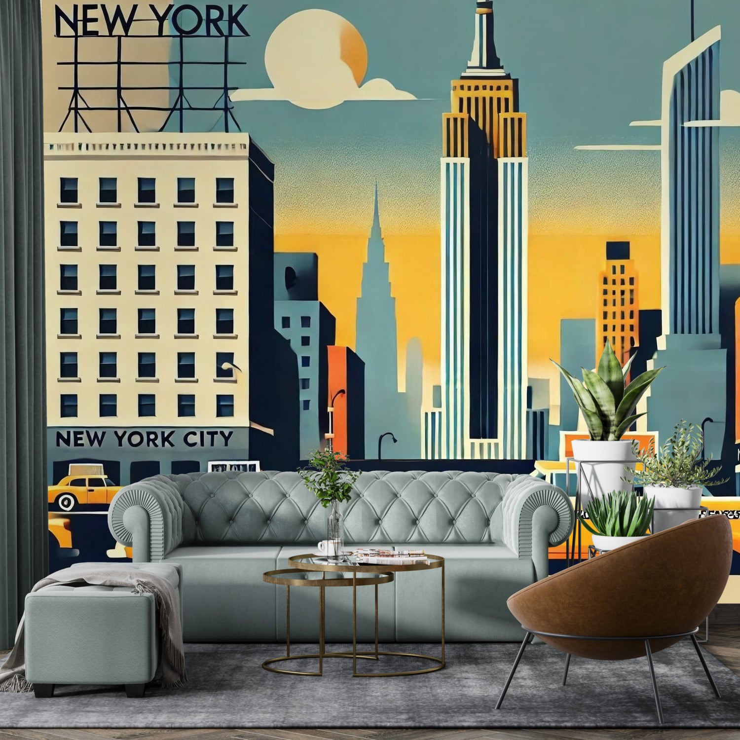 New York City Wallpaper, Peel And Stick Kitschy Fun Wall Murals