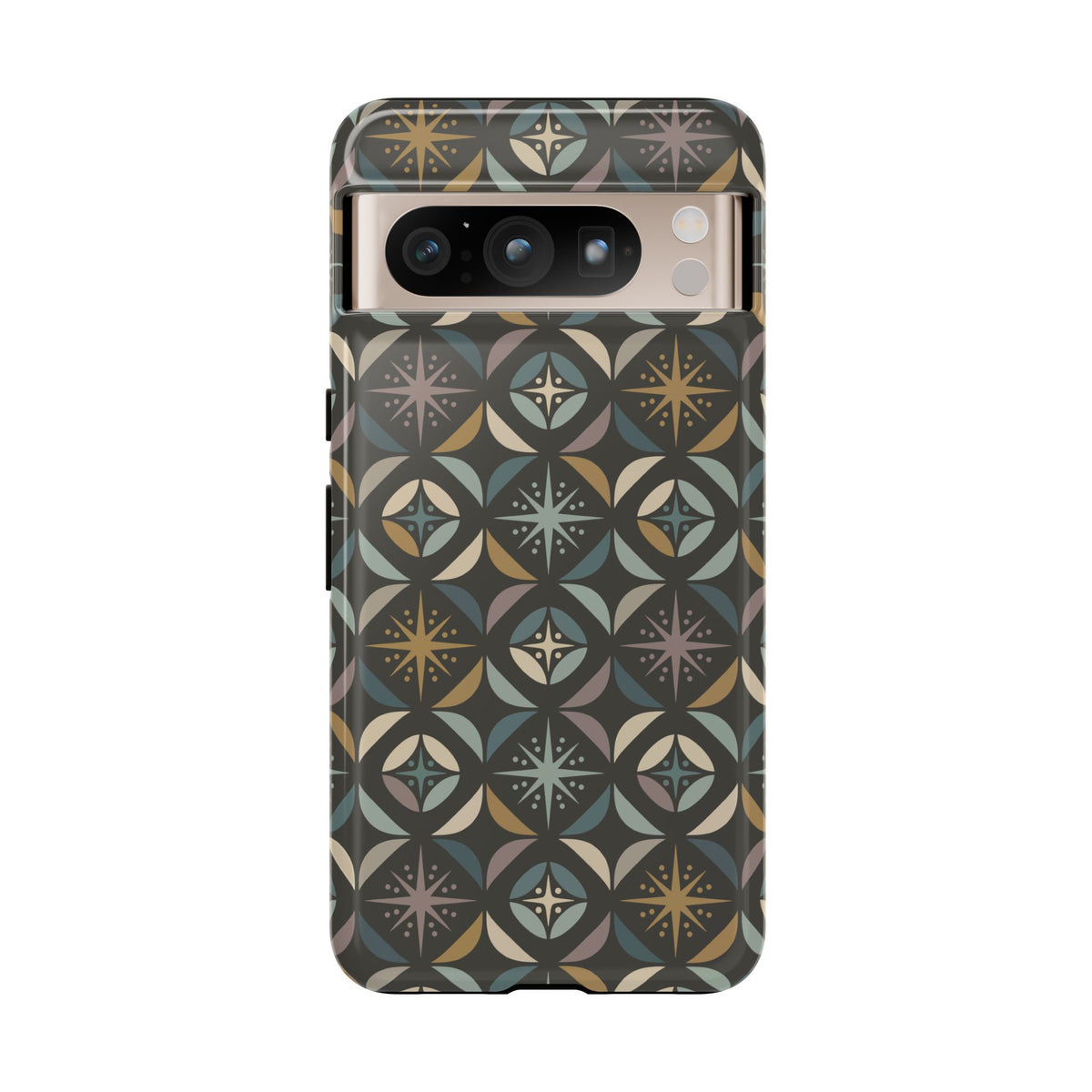 Mid Century Modern Elegant Gray Geometric Starburst Tough Phone Case