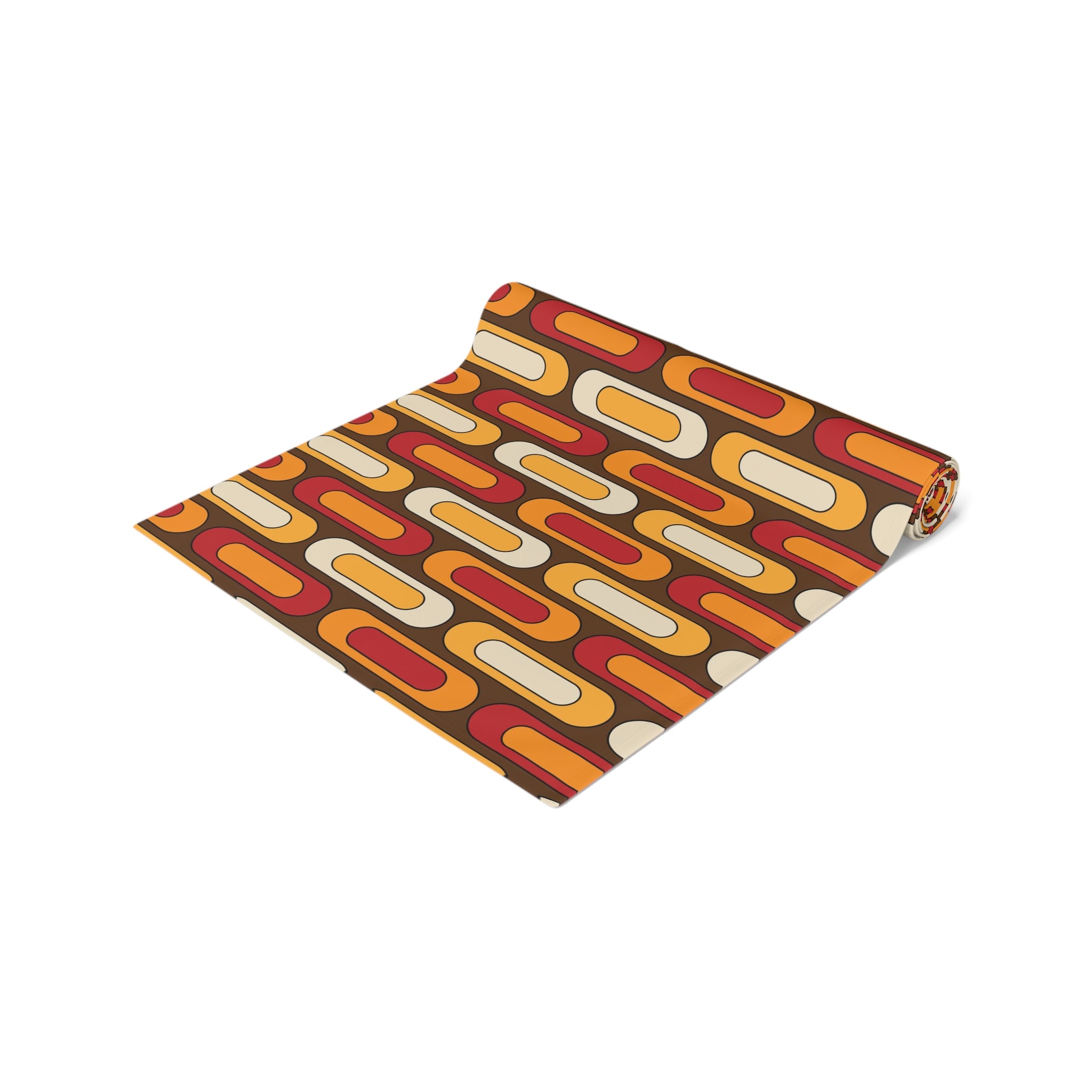 Retro Geometric Table Runner - Vibrant Mid Mod Design - Mid Century Modern Gal