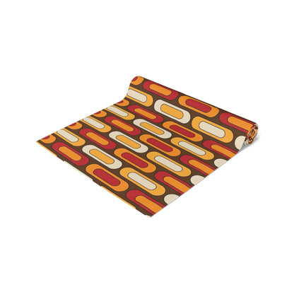 Retro Geometric Table Runner - Vibrant Mid Mod Design - Mid Century Modern Gal
