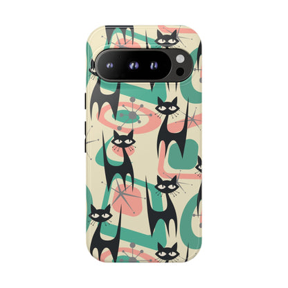Atomic Cat Mid Century Modern Starburst Retro Kitsch Tough Phone Case