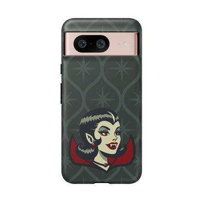 Vampire Dracula Girl Halloween Goth Horror Buff MCM Green Tough Phone Case