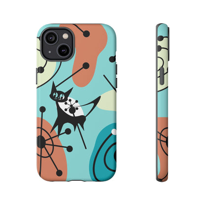 Atomic Kittie, Mid Century Modern Geometric Amoeba Retro Smart PhoneTough Phone