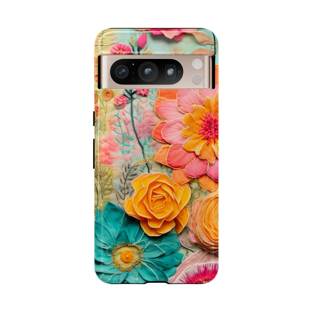 Boho Retro Floral Faux Pressed Flowers Smart Phone Tough Phone Cases