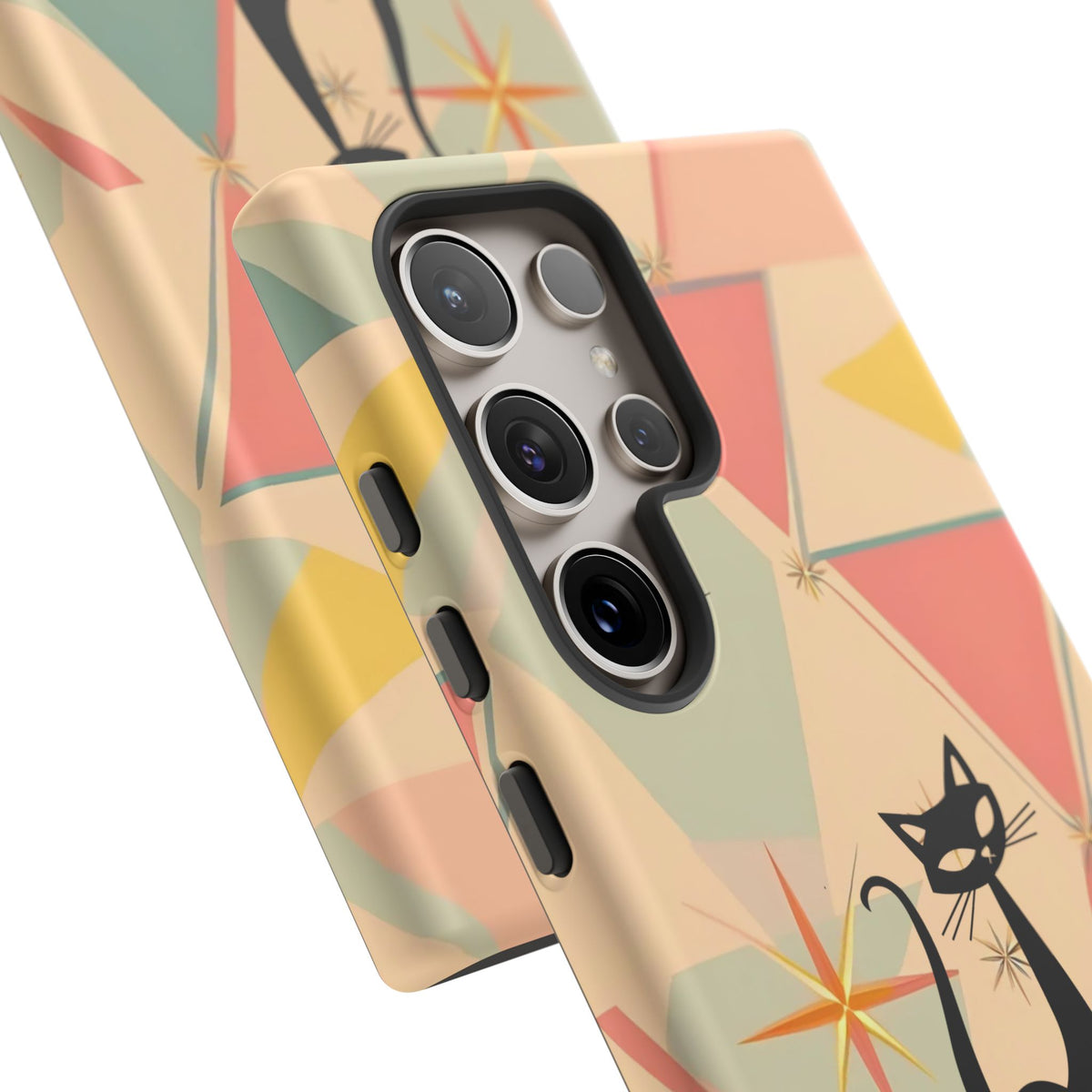 Atomic Cat Mid Mod Retro Cat Phone Case | Tough Cases with Vintage Vibe | Ideal for Cat Lovers