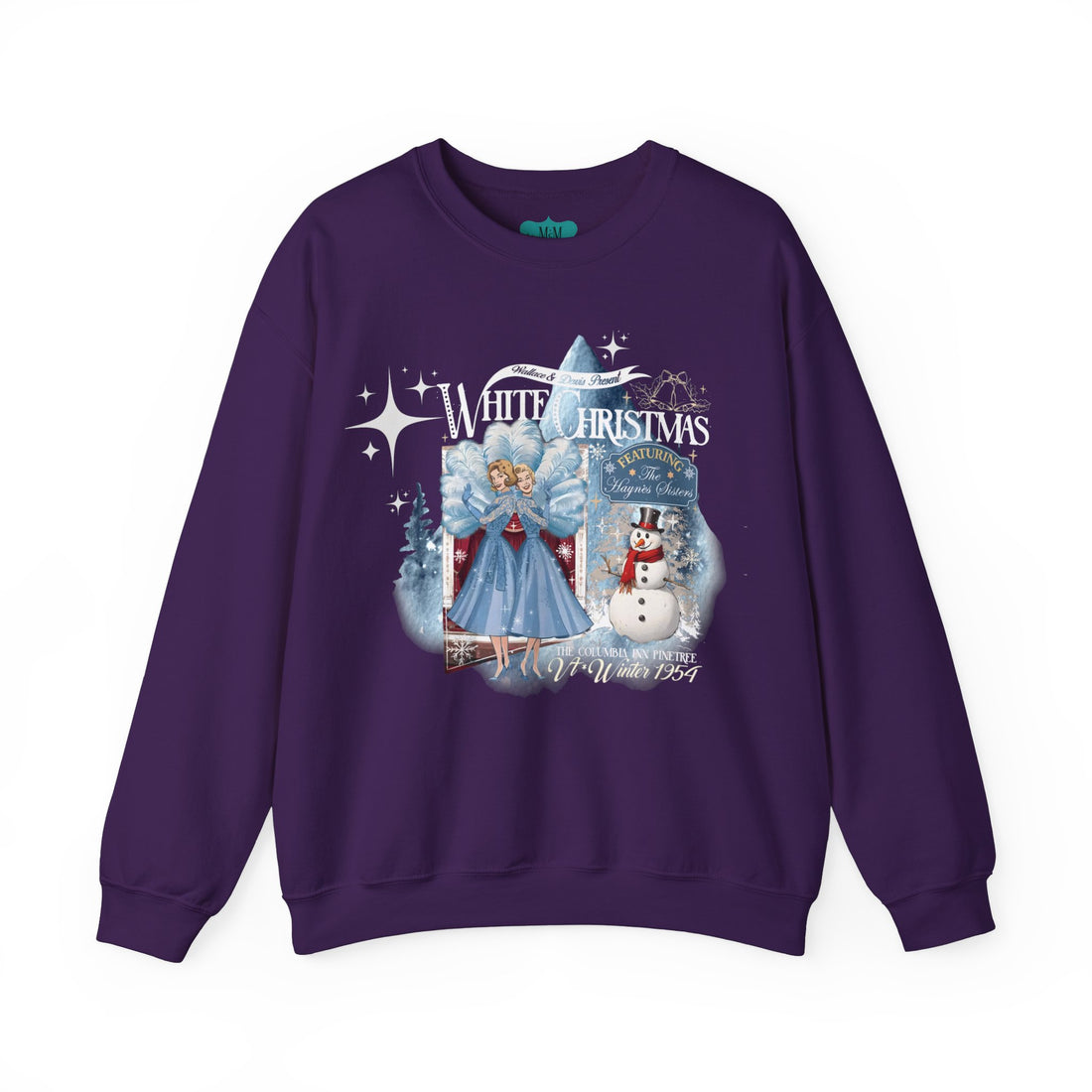 Sister Sister, White Christmas Wallace And Davis, Holiday Kitsch Unisex Heavy Blend™ Crewneck Sweatshirt