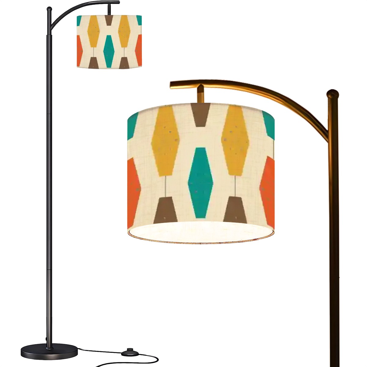 Mid Century Modern Groovy Lantern Mod Arc Floor Lamp - Mid Century Modern Gal