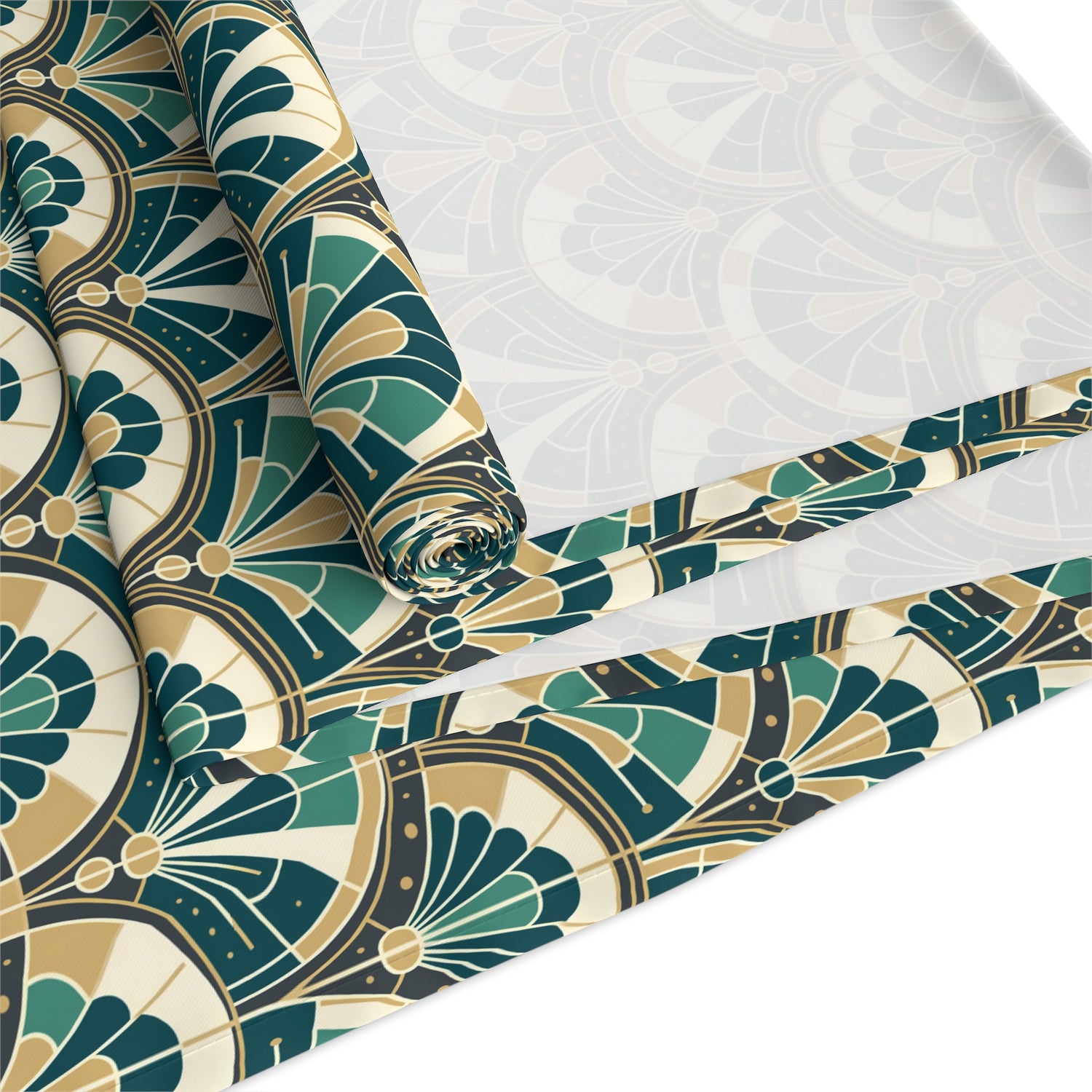 Art Deco Peacock Inspired Table Runner - Mid Century Modern Gal