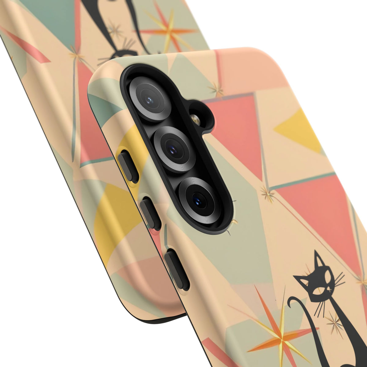 Atomic Cat Mid Mod Retro Cat Phone Case | Tough Cases with Vintage Vibe | Ideal for Cat Lovers