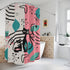 Mid Century Modern Atomic Kitschy Cats, Pink, Aqua Retro Bathroom Shower Curtain - Mid Century Modern Gal