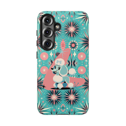 1950s Mid Century Modern Atomic Pink, Poodle Retro Smart Phone Tough Cases