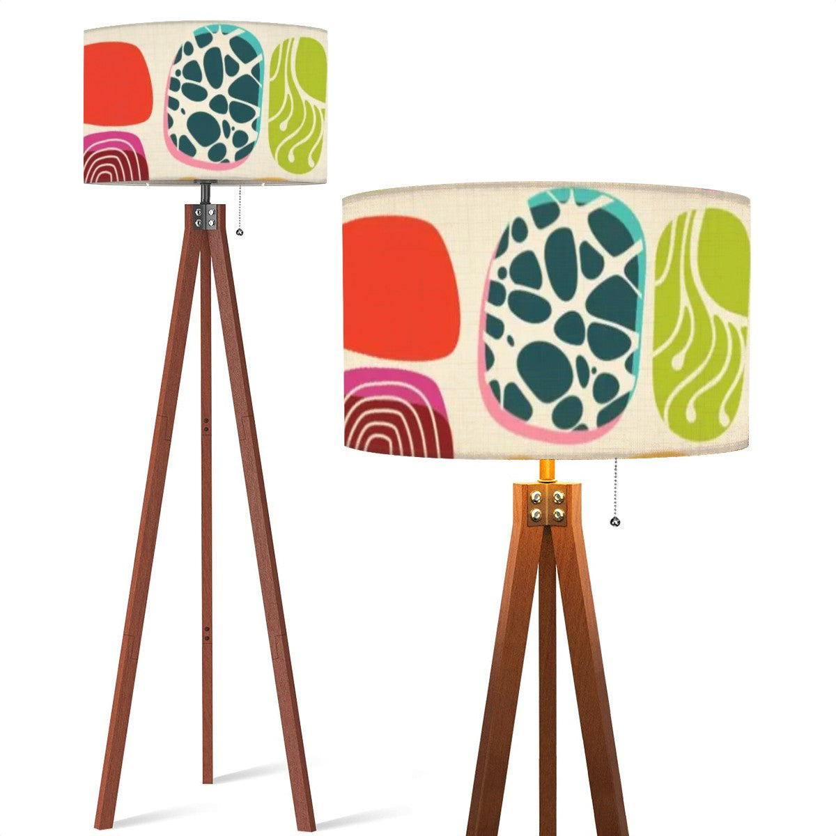 Mid Century Modern Amoeba Geometric Designed Retro Mod Tripod Floor Lamp - Mid Century Modern Gal