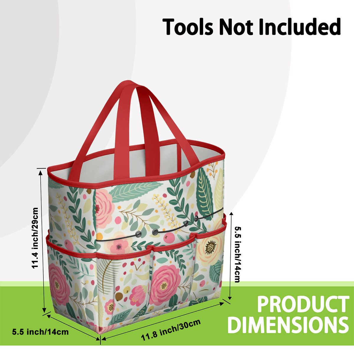 Floral Pink Mid Century Modern Garden Tool Bag
