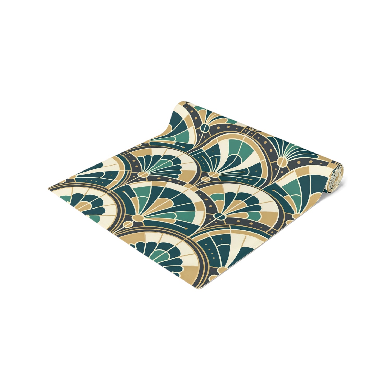 Art Deco Peacock Inspired Table Runner - Mid Century Modern Gal