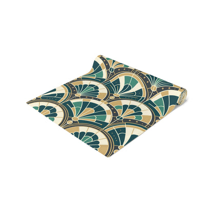 Art Deco Peacock Inspired Table Runner - Mid Century Modern Gal
