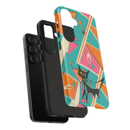 Atomic Cat Mid Mod Retro Cat Phone Case - Tough Cases for Stylish Cat Lovers