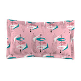 Atomic Pink, Mid Century Modern Abstract Microfiber Pillow Sham - Stylish Bedroom Decor - Mid Century Modern Gal