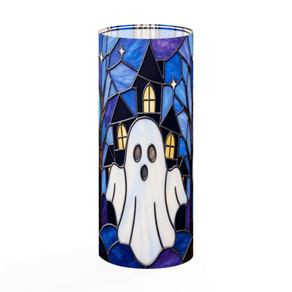 Halloween Stained Glass Style Ghost Haunted House Slim Floor Lamp SHADE ONLY - For Slim Floor Lamps Only