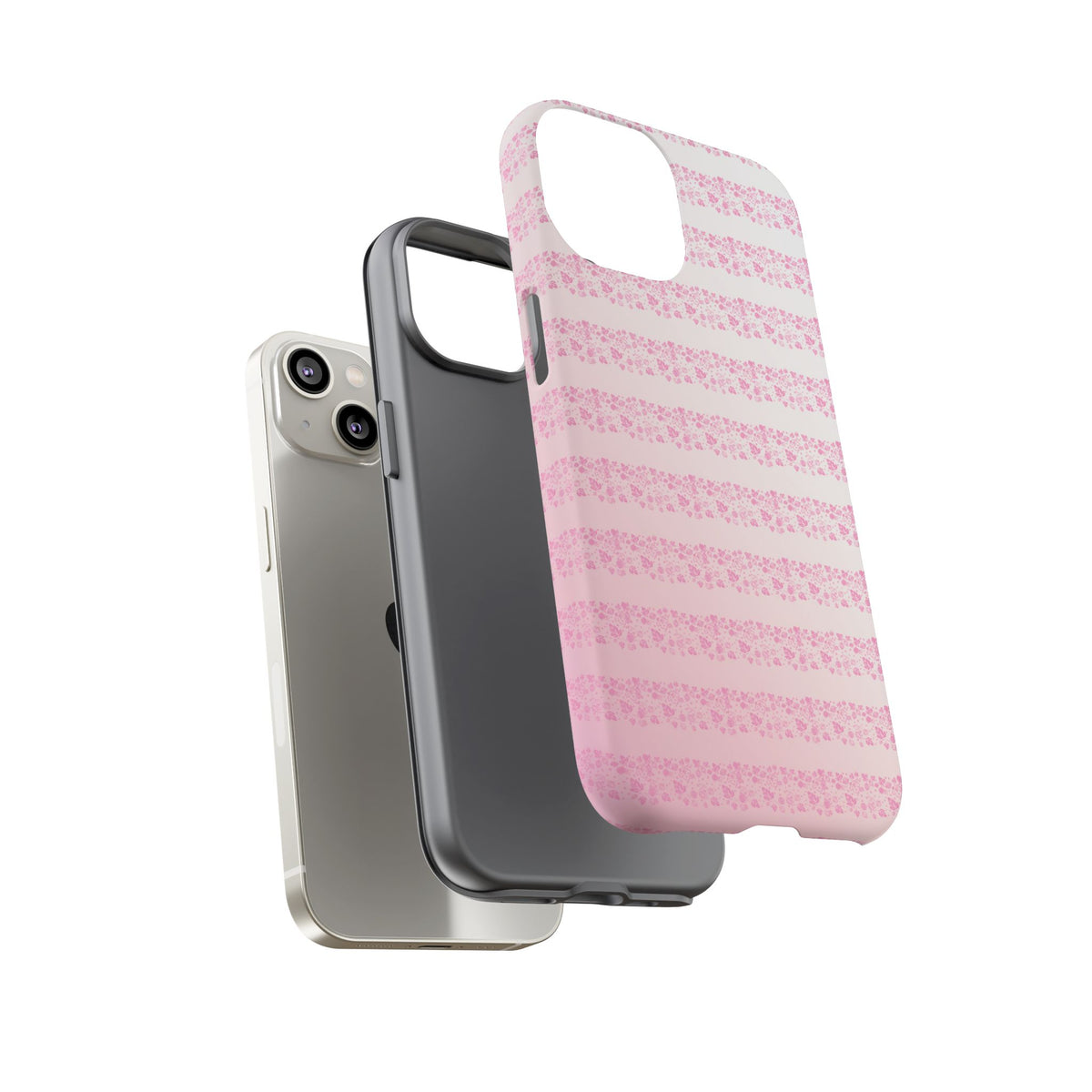 Pink Pyrex Gooseberry Striped Phone Case, Stylish Phone Cover, Tough Protective Case, Cute Cell Phone Case, Trending Gift for Her