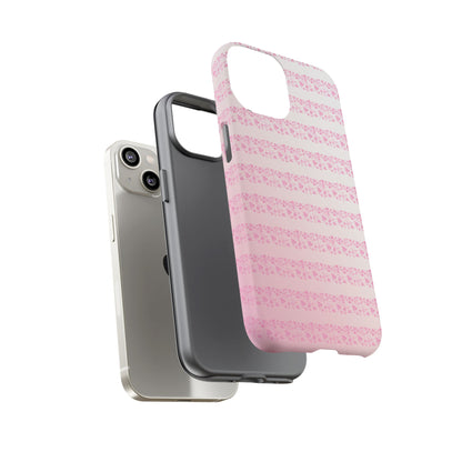 Pink Pyrex Gooseberry Striped Phone Case, Stylish Phone Cover, Tough Protective Case, Cute Cell Phone Case, Trending Gift for Her
