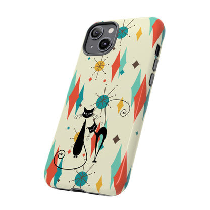 Atomic Kitty Cat, Mid Mod Franciscan Pattern, Kitsch Tough Phone Cases