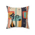 Atomic Cat Pillow, Mid Century Modern Geometric Retro Pillow And Insert - Mid Century Modern Gal
