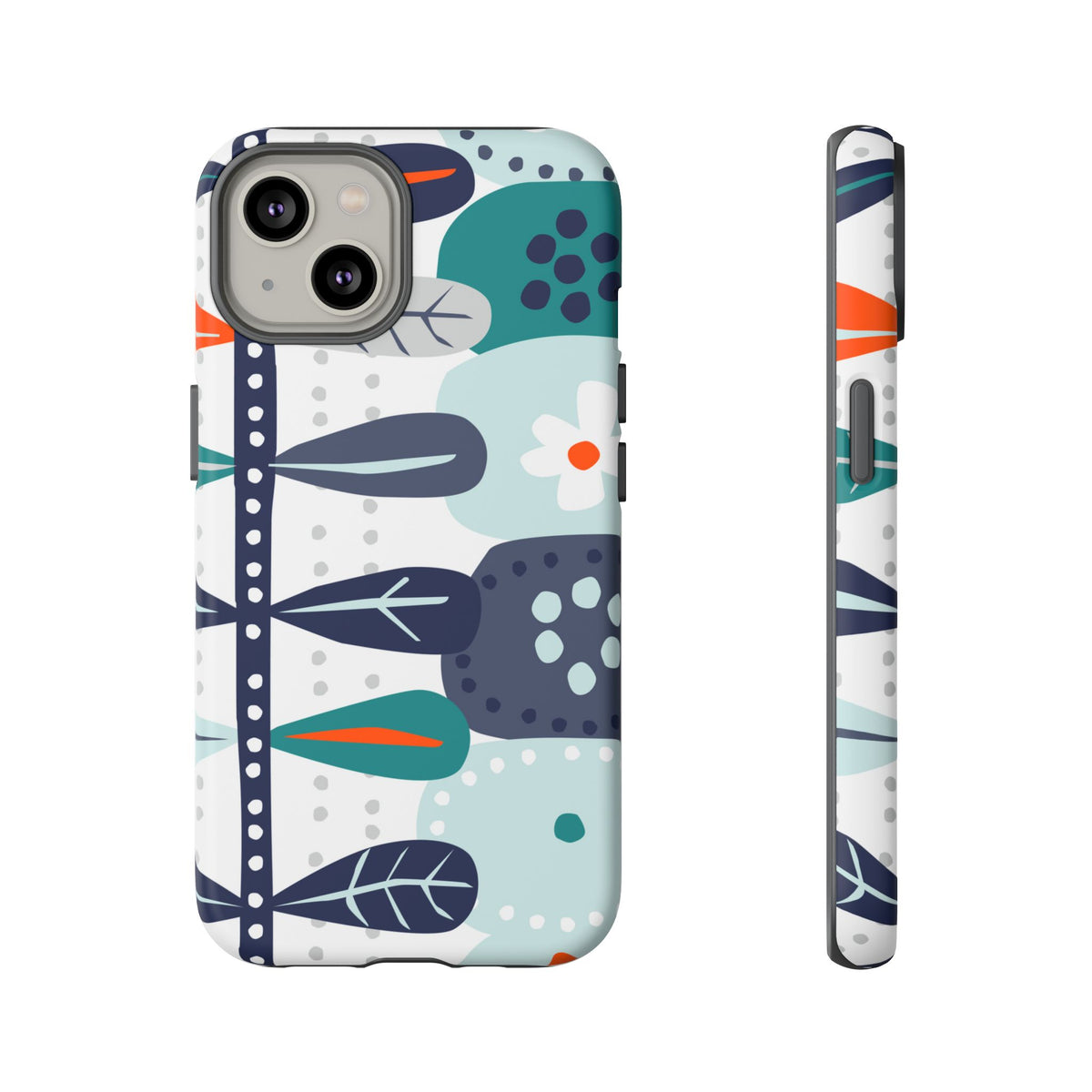 Scandinavian Modern Floral Nordic Hygge Tough Phone Case - Mid Century Modern Gal