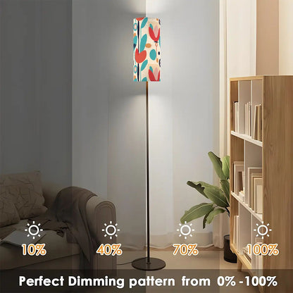 Mid Century Modern Retro Scandinavian Floral Slim Torchiere Floor Lamp - Mid Century Modern Gal