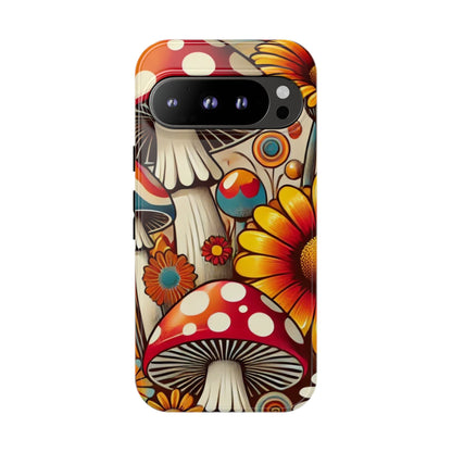 Colorful Mushroom Flower Phone Case - Boho Chic Design