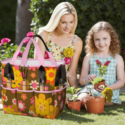 Retro 70s Groovy Flower Power Garden Tool Bag