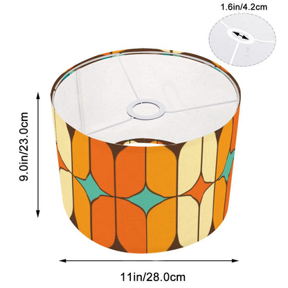 Mid Century Modern Orange, Teal Geometric Designed Mod Lamp SHADE ONLY - For Arc Floor Lamps Only - Mid Century Modern Gal