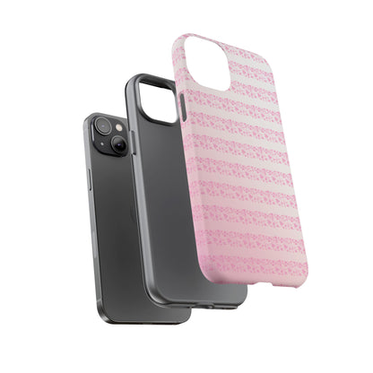 Pink Pyrex Gooseberry Striped Phone Case, Stylish Phone Cover, Tough Protective Case, Cute Cell Phone Case, Trending Gift for Her