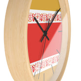 Pyrex Friendship Retro Pattern Wall Clock – Red, Mustard Yellow White Kitschy Wall Clock - Mid Century Modern Gal