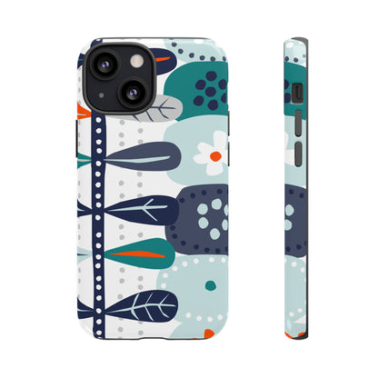 Scandinavian Modern Floral Nordic Hygge Tough Phone Case - Mid Century Modern Gal