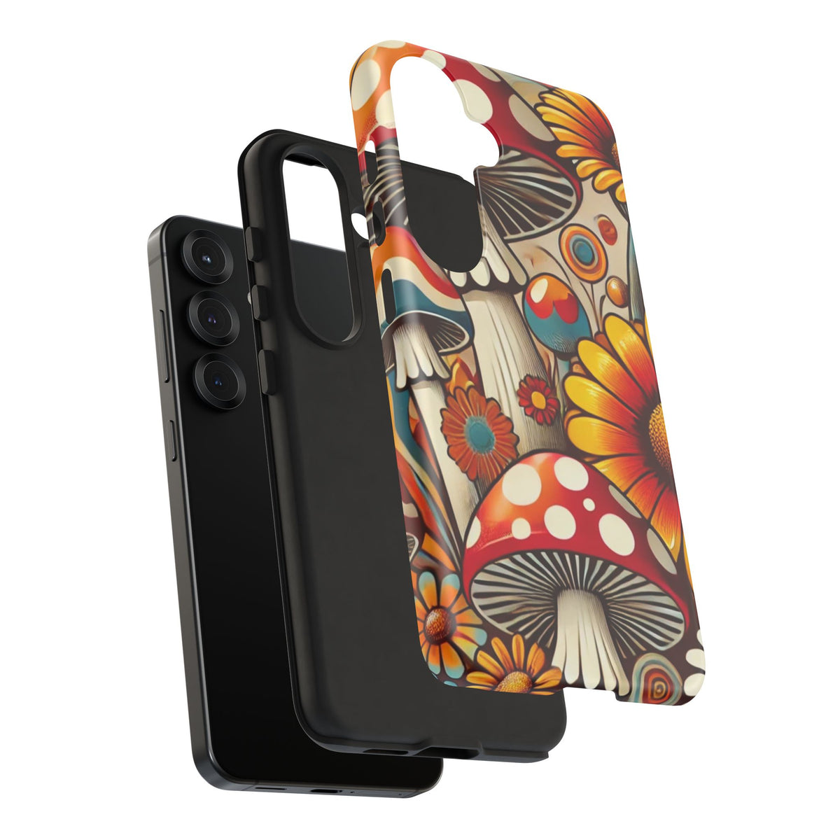 Colorful Mushroom Flower Phone Case - Boho Chic Design