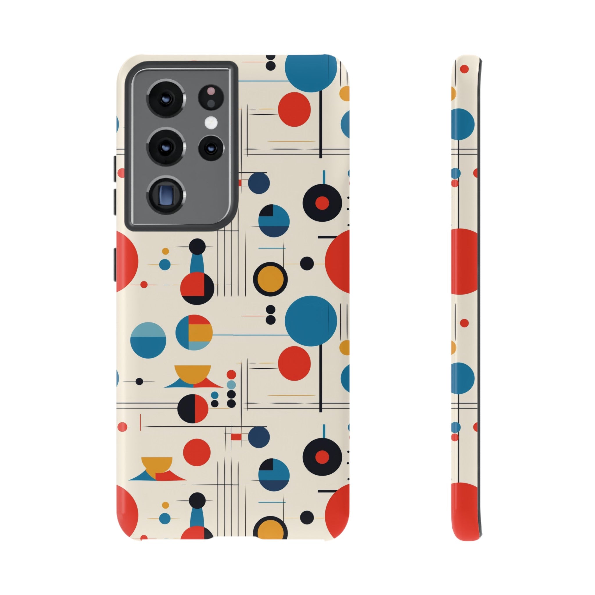 Mid Mod Bauhaus Designed iPhone, Samsung, Retro Phone Tough Cases