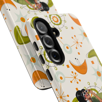 Mid Century Modern Atomic Starburst Mid Mod 60s Gal Retro Chic Tough Phone Case with Vintage Glamour Design