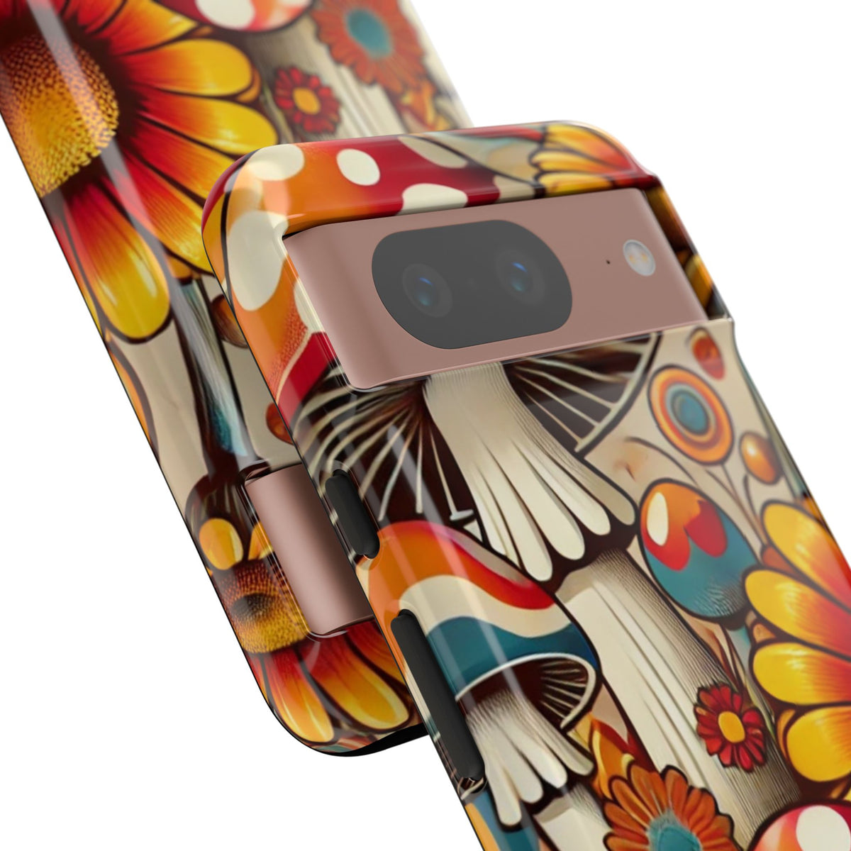 Colorful Mushroom Flower Phone Case - Boho Chic Design