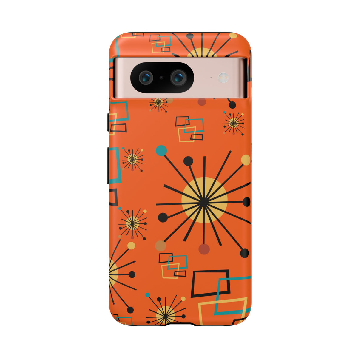 Mid Century Modern Sinatra Orange, Starburst, Geometric Funky Fun Tough Phone Case