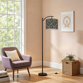 Mid Century Modern Elegant Gray Geometric Starburst Arc Floor Lamp - Mid Century Modern Gal