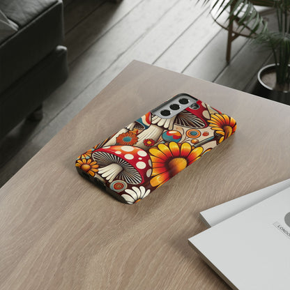 Colorful Mushroom Flower Phone Case - Boho Chic Design