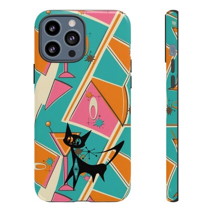 Atomic Cat Mid Mod Retro Cat Phone Case - Tough Cases for Stylish Cat Lovers