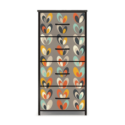 Mid Mod Scandinavian Floral Modern Danish 4-Drawer Dresser - Mid Century Modern Gal