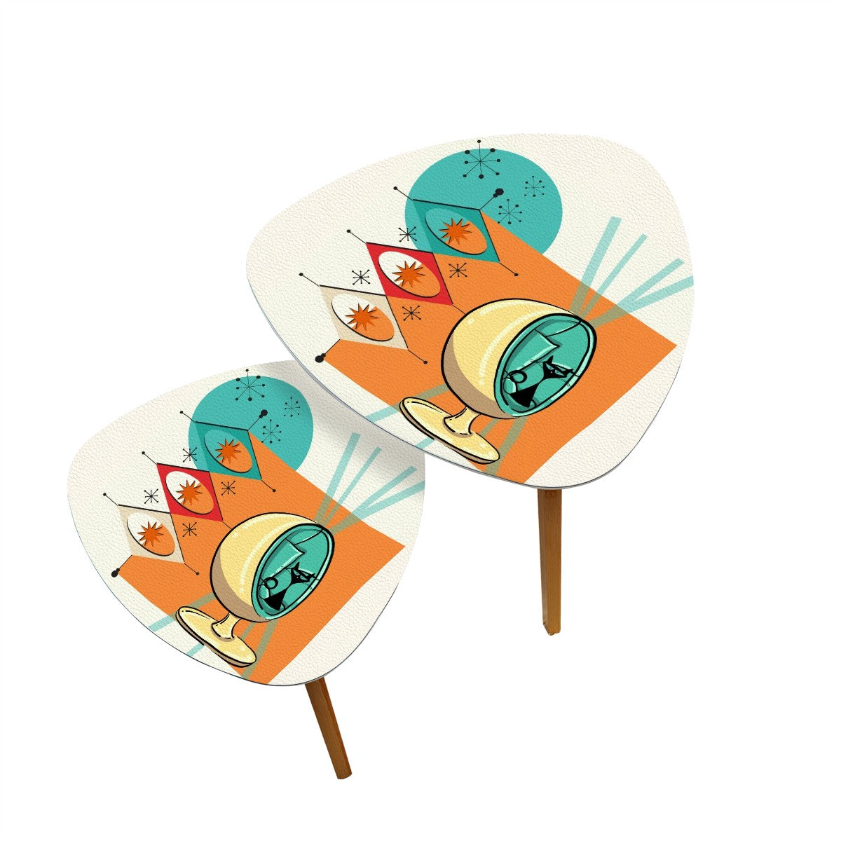 Atomic Cat Mid Century Modern Nesting Tables - Mid Century Modern Gal